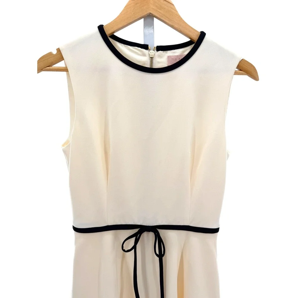 Ted Baker London Saydey Dress Contrast Trim Bow Waist Mod Preppy Classic NWOT 4